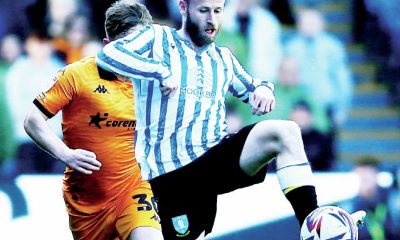 MASTER CRAFTSMAN: Barry Bannan in typical action for Sheffield Wednesday and, Inset, celebrating promotion with the Owls in 2023 PICTURE: Alamy