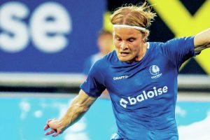 Andri Gudjohnsen in action for former club Gent