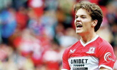 Sverre Nypan celebrates in Middlesbrough’s win against Sheffield United before the international break