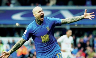 Lyndon Dykes savours his winner for the Blues