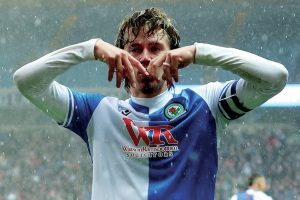 Blackburn skipper Todd Cantwell celebrates his penalty
