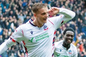 Marcus Forss celebrates his second goal