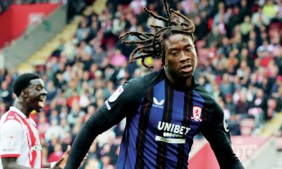Middlesbrough’s Kaly Sene celebrates his equaliser
