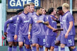 Sheffield United celebrate Callum O’Hare’s winner