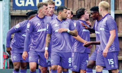 Sheffield United celebrate Callum O’Hare’s winner