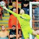 Bailey Peacock-Farrell in action for Blackpool