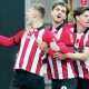Lincoln City’s Rob Street celebrates putting the Imps in front