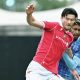 Wrexham’s Kieffer Moore battles with Derby County’s Dion Sanderson
