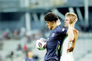 Ethan Wheatley in action for England against Germany in the U19 European Championship this summer
