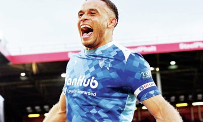 Derby County’s Carlton Morris celebrates