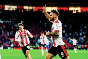 Southampton’s Adam Armstrong enjoys his goal