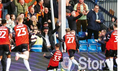 Cohen Bramall celebrates scoring Luton’s second