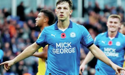 Peterborough United’s Harry Leonard celebrates scoring from the spot to make it 2-0 early on