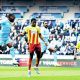 Brandon Thomas-Asante scores Coventry City’s opener in the 3-1 win against Watford