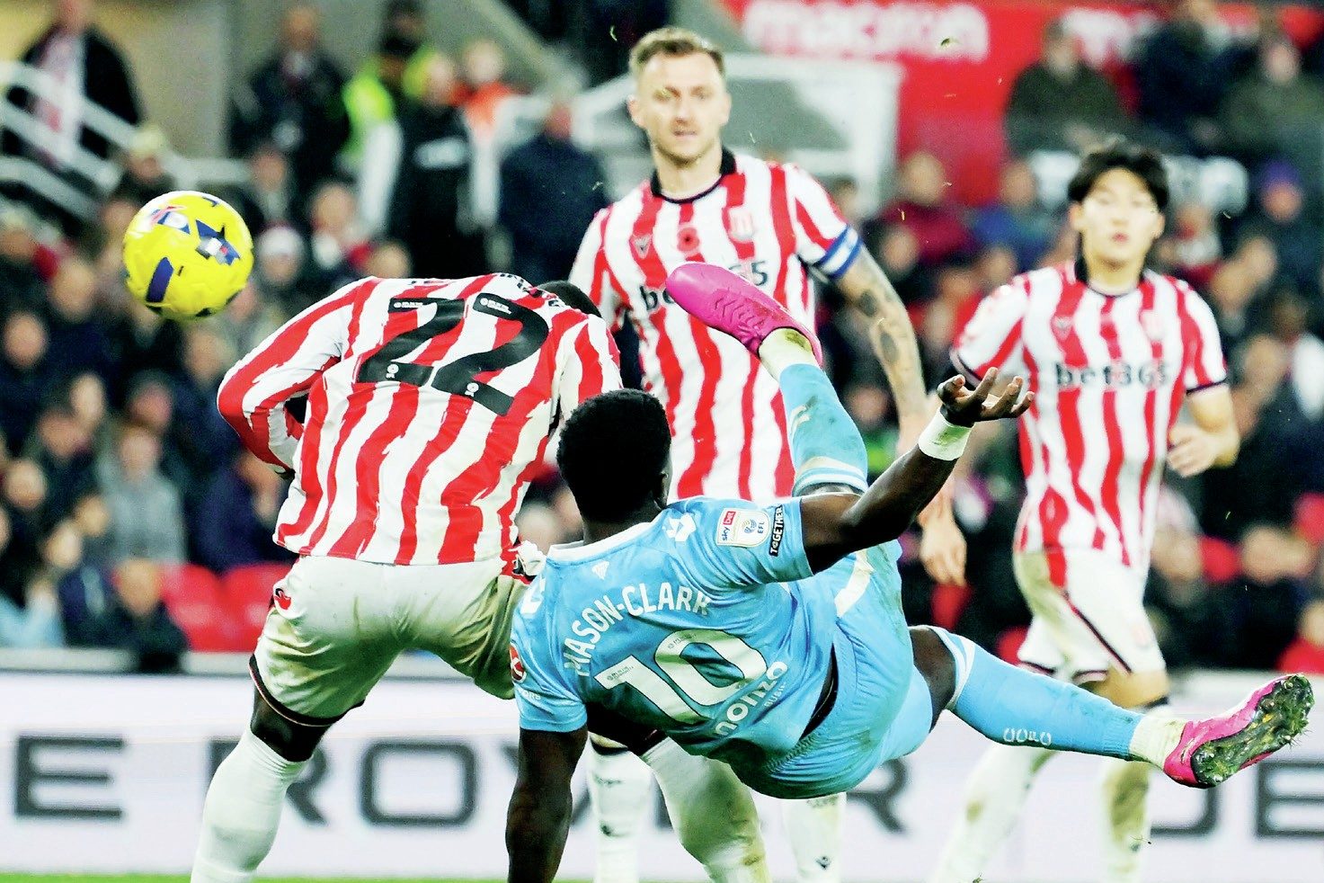 Ephron Mason-Clark acrobatically scored Coventry City’s winner at Stoke City last weekend