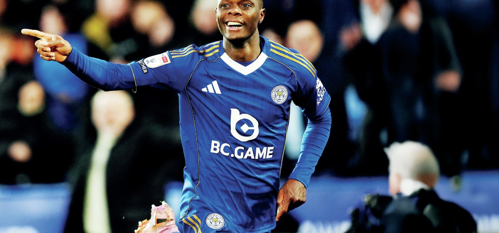 Leicester City’s Patson Daka celebrates doubling their lead