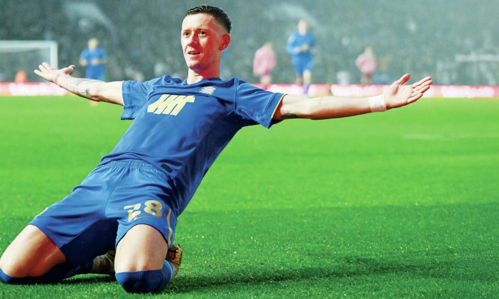 Birmingham City’s Jay Stansfield celebrates scoring their fourth goal