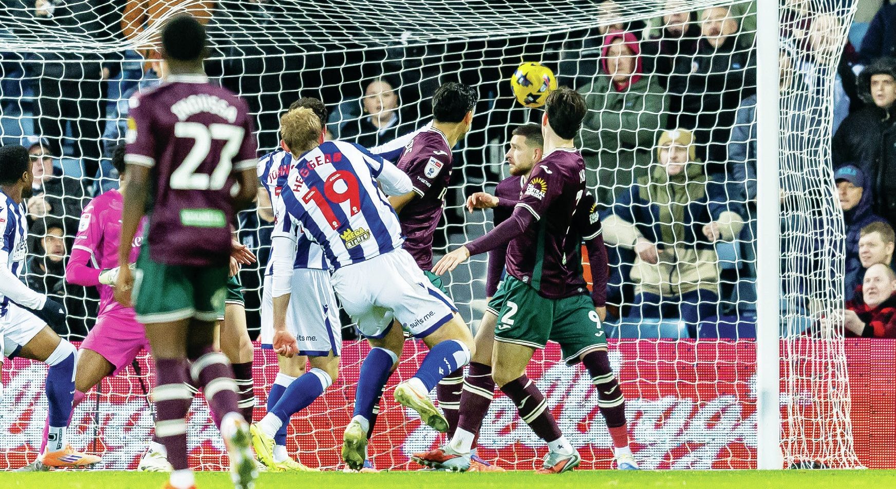 West Bromwich Albion forward Aune Heggebo scores his second