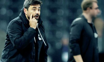 Vitor Matos on his Swansea bow against Derby in midweek and, below, at his Swans unveiling