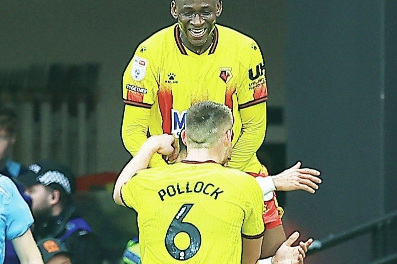 Watford celebrate Tom Ince’s winner