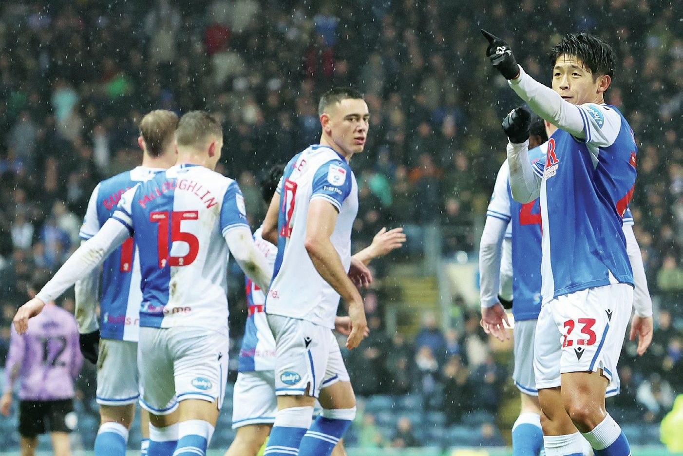 Blackburn Rovers’ Yuki Ohashi celebrates his goal