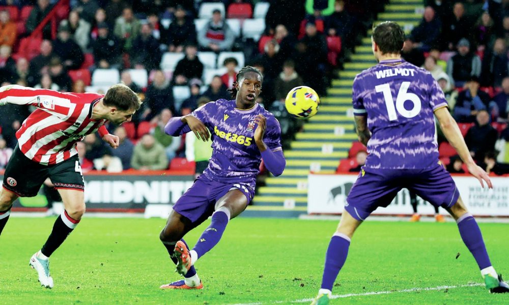 New recruit Patrick Bamford heads home to make it 3-0 for Sheffield United