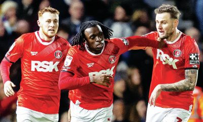 Charlton’s Tyreece Campbell celebrates his equaliser