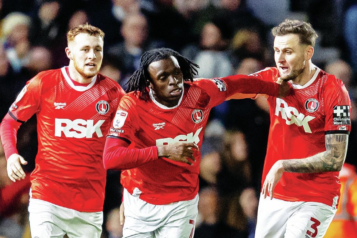 Charlton’s Tyreece Campbell celebrates his equaliser