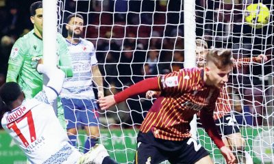 Bobby Pointon wheels away after scoring the second for Bradford City