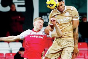 Bromley’s Omar Sowunmi rises high