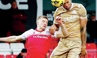 Bromley’s Omar Sowunmi rises high