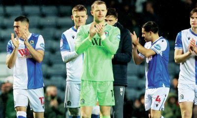 Blackburn Rovers players applaud the fans after last week’s game was abandoned when the pitch became waterlogged