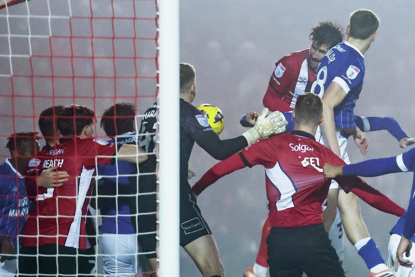 Sonny Bradley heads home Lincoln City’s winner