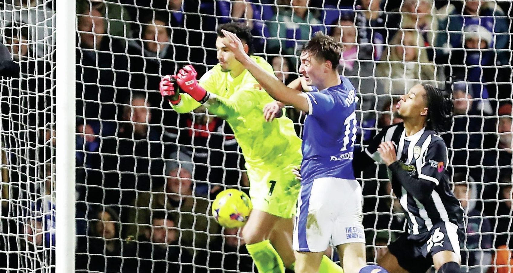 Notts County keeper Kelle Roos scores an own goal to double Chesterfield’s lead