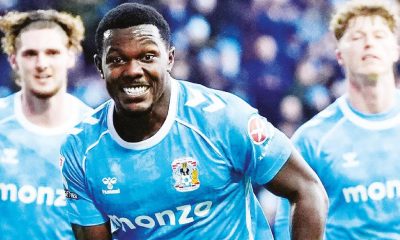 Coventry City’s Ephron Mason-Clark wheels away after finding the net