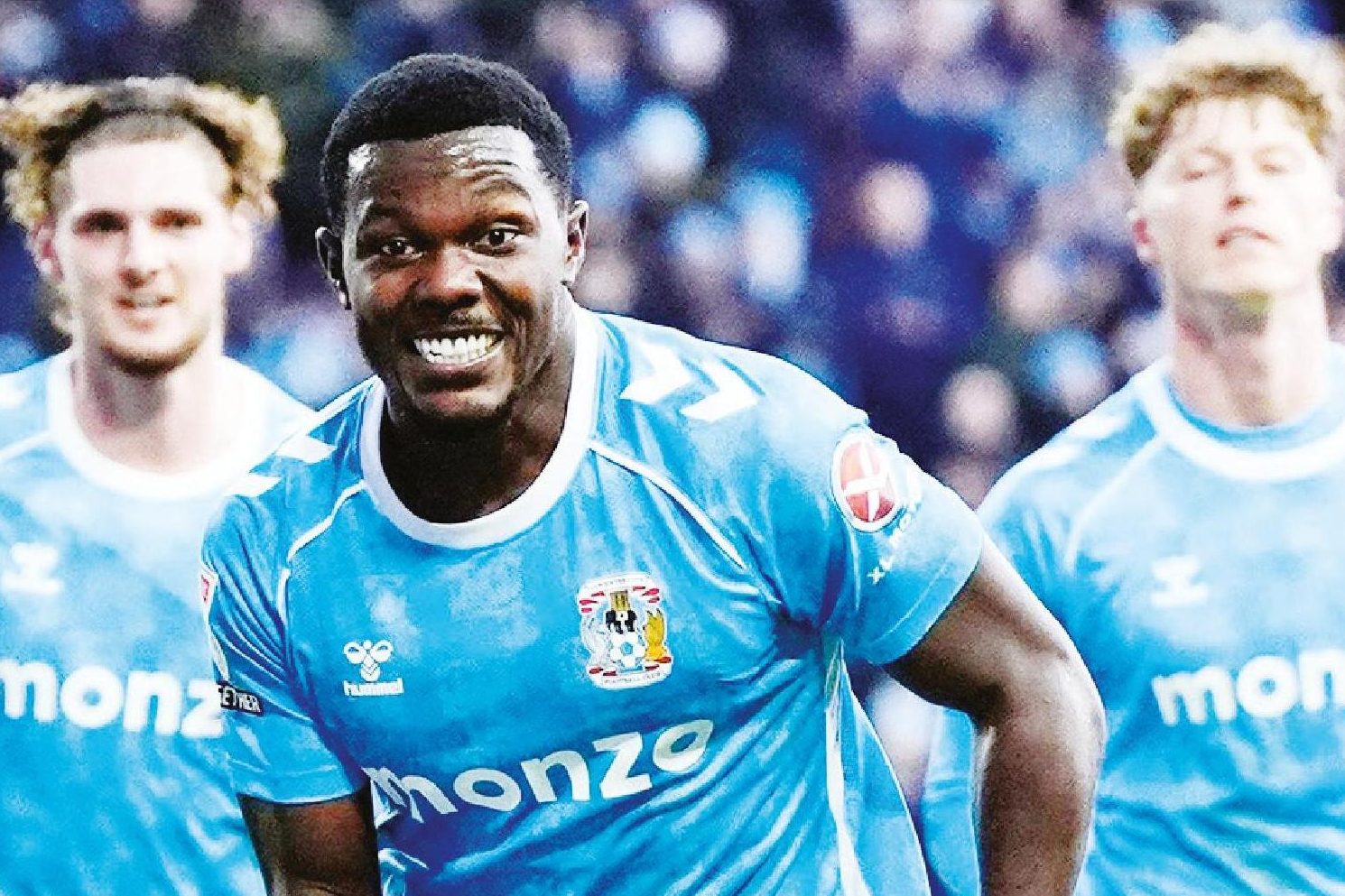 Coventry City’s Ephron Mason-Clark wheels away after finding the net