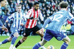 Brentford’s Reiss Nelson feels the heat