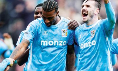 Coventry City celebrate Haji Wright’s winner