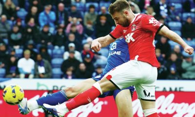 Charlton Athletic goalscorer Sonny Carey gets a shot away