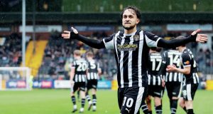 Jodi Jones celebrates scoring Notts County’s fourth goal