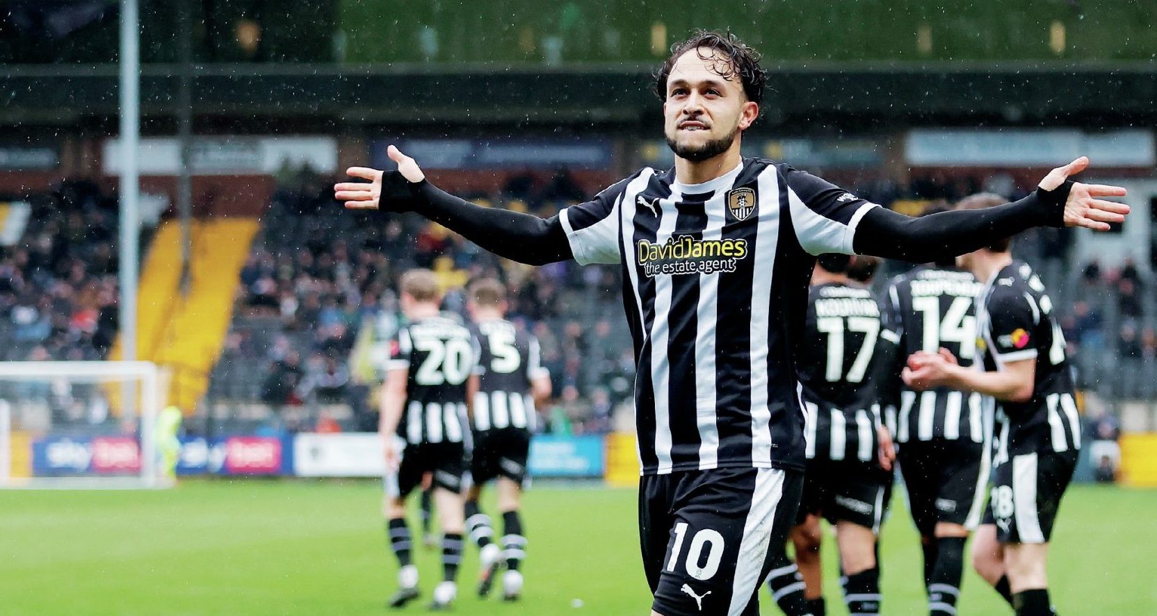 Jodi Jones celebrates scoring Notts County’s fourth goal