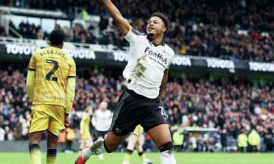 Rhian Brewster celebrates scoring Derby County’s third goal