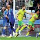 Norwich City’s Ali Ahmed, right, celebrates scoring their clinching second goal