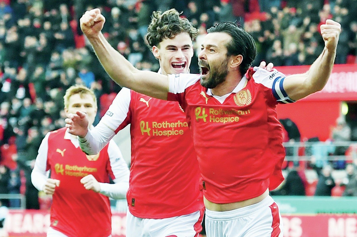 Joe Rafferty savours his early winner for Rotherham United