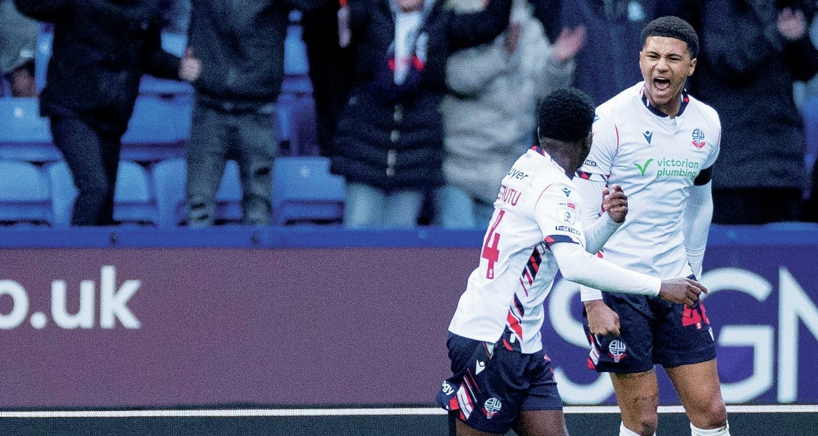 Mason Burstow celebrates his leveller for Bolton Wanderers