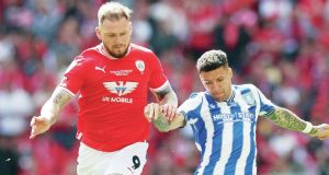 Marvin Johnson on the ball for Sheffield Wednesday in the League One play-off final win against Barnsley in 2023