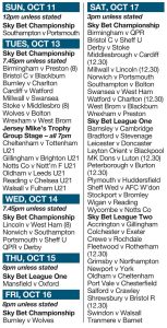 THIS WEEK’S FIXTURES